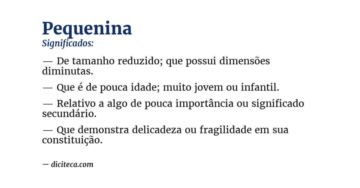 Significado de pequenina