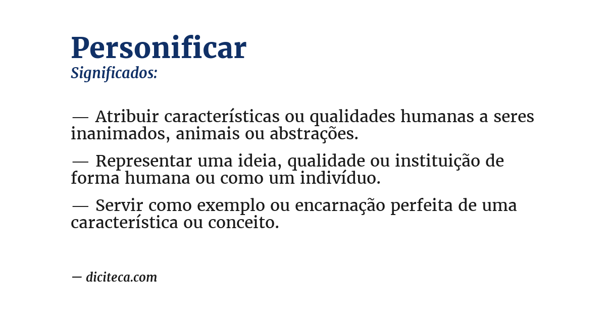 Significado de personificar