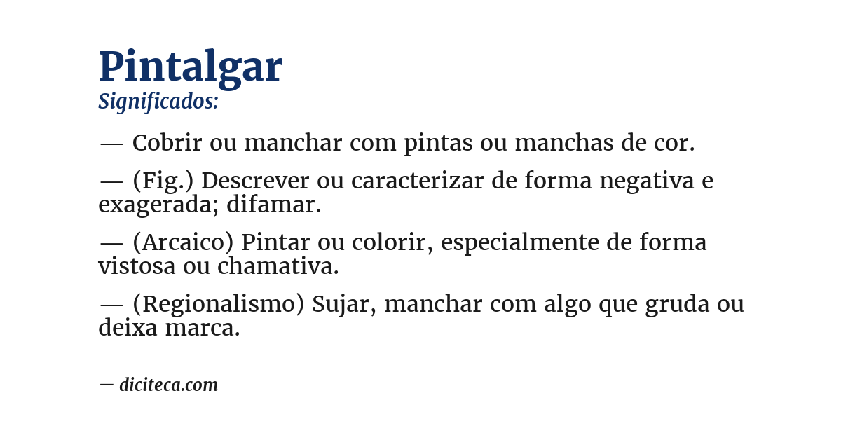 Significado de pintalgar