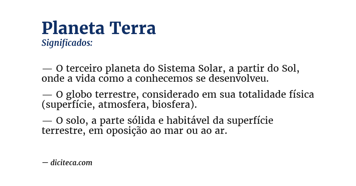 Significado de planeta terra