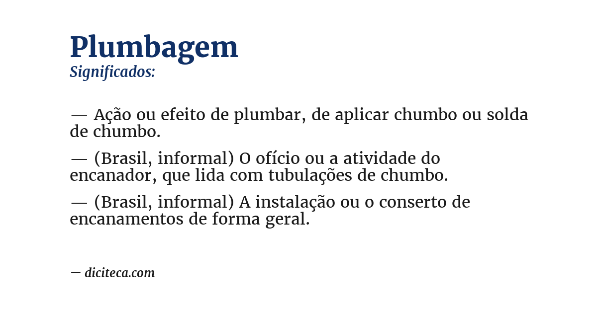 Significado de plumbagem