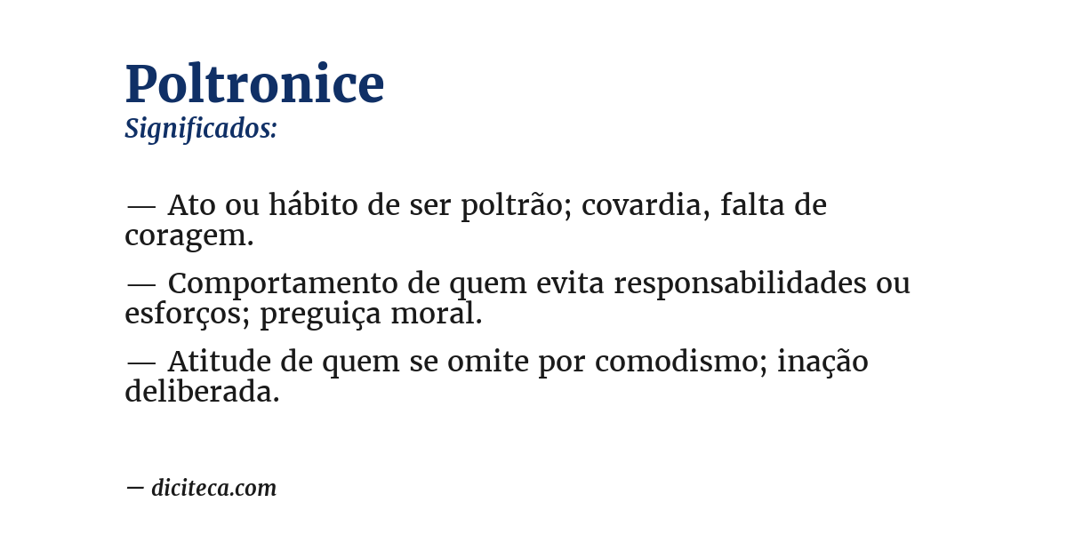 Significado de poltronice