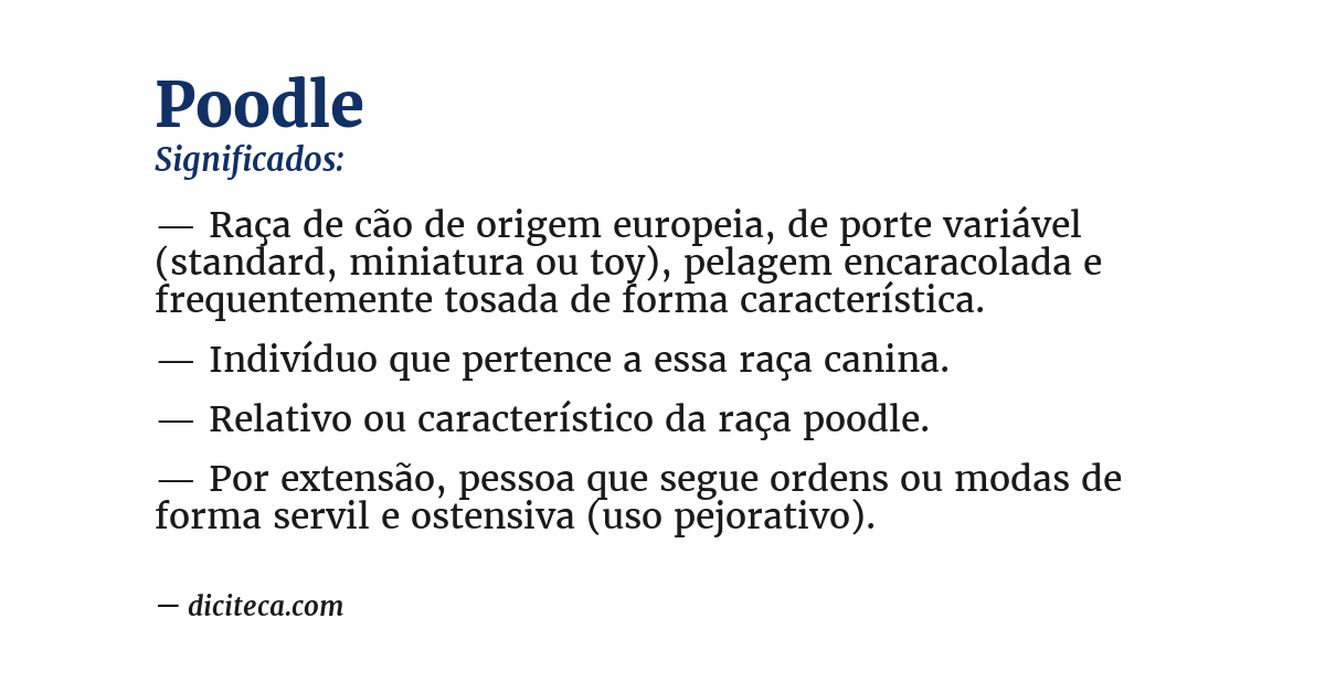 Significado de poodle