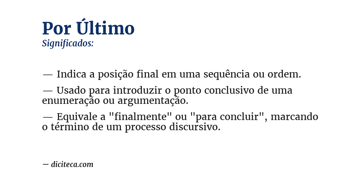 Significado de por último