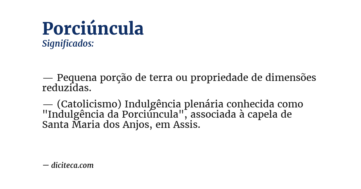Significado de porciúncula