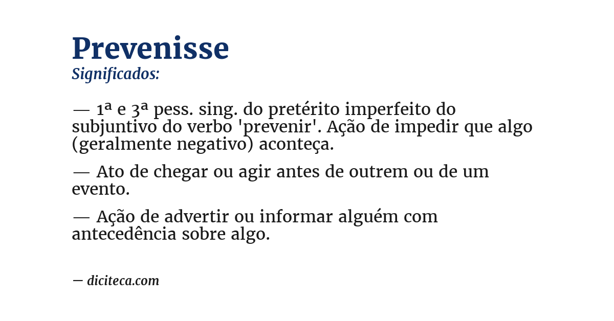 Significado de prevenisse