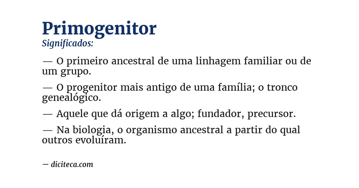 Significado de primogenitor