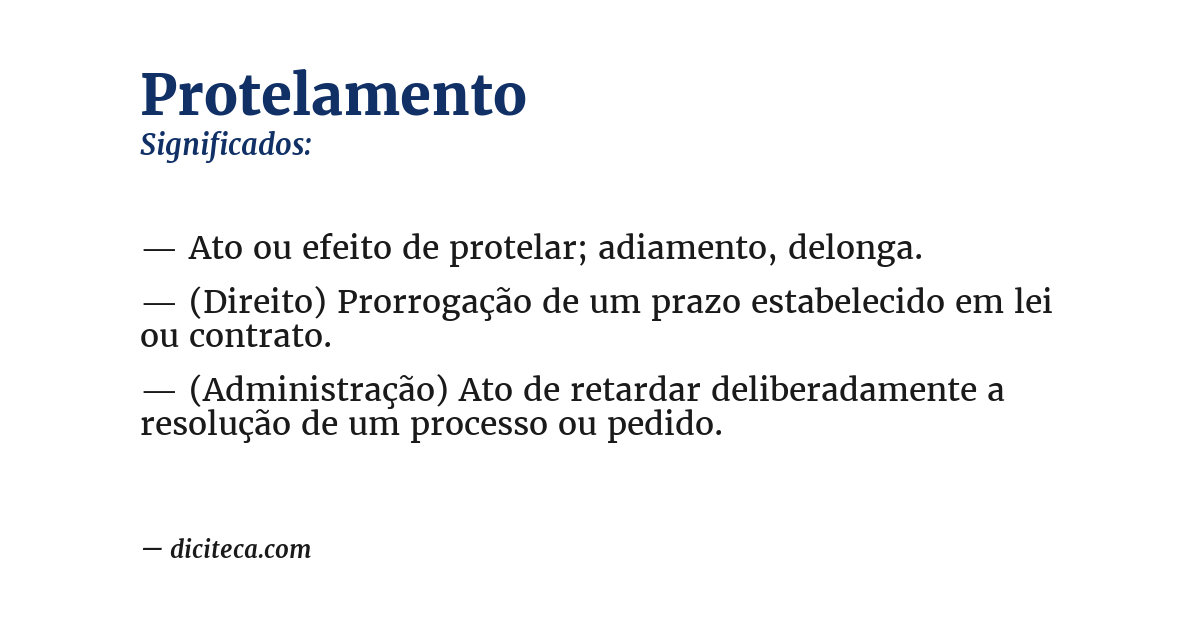 Significado de protelamento