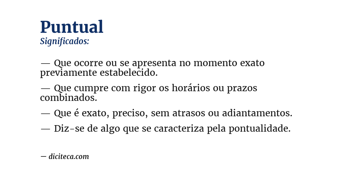 Significado de puntual