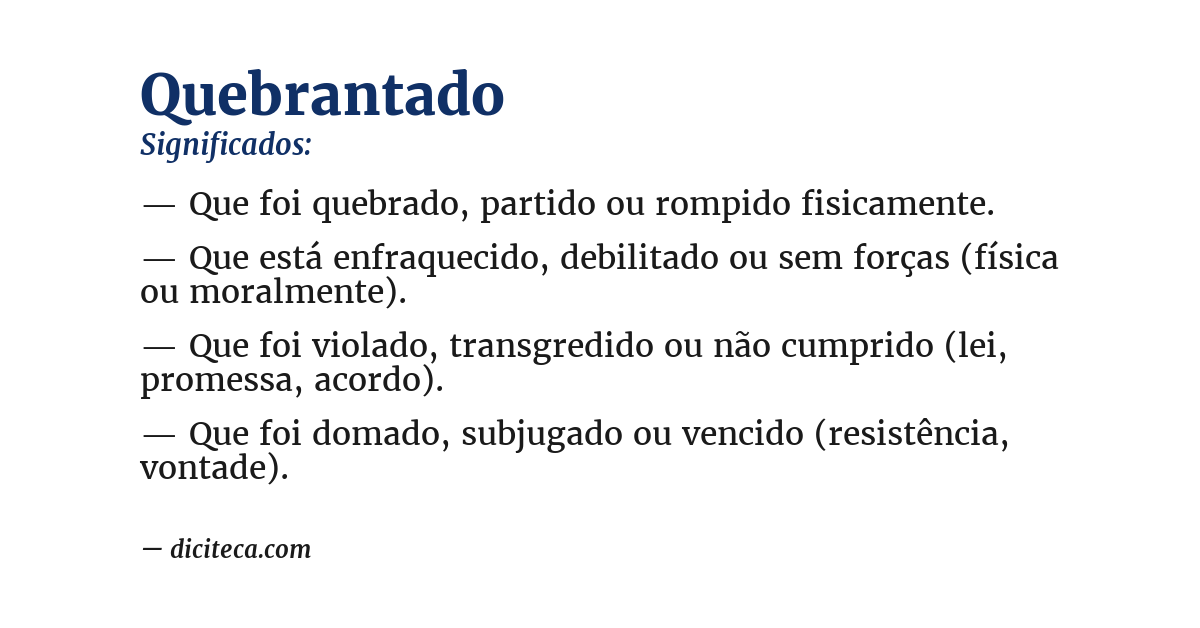 Significado de quebrantado