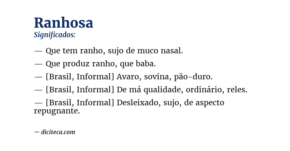 Significado de ranhosa