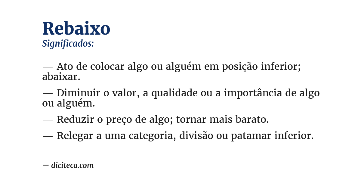 Significado de rebaixo