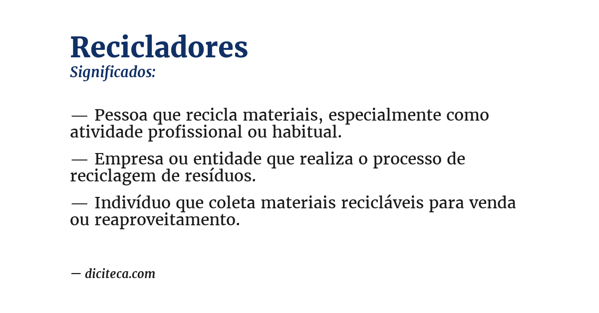 Significado de recicladores
