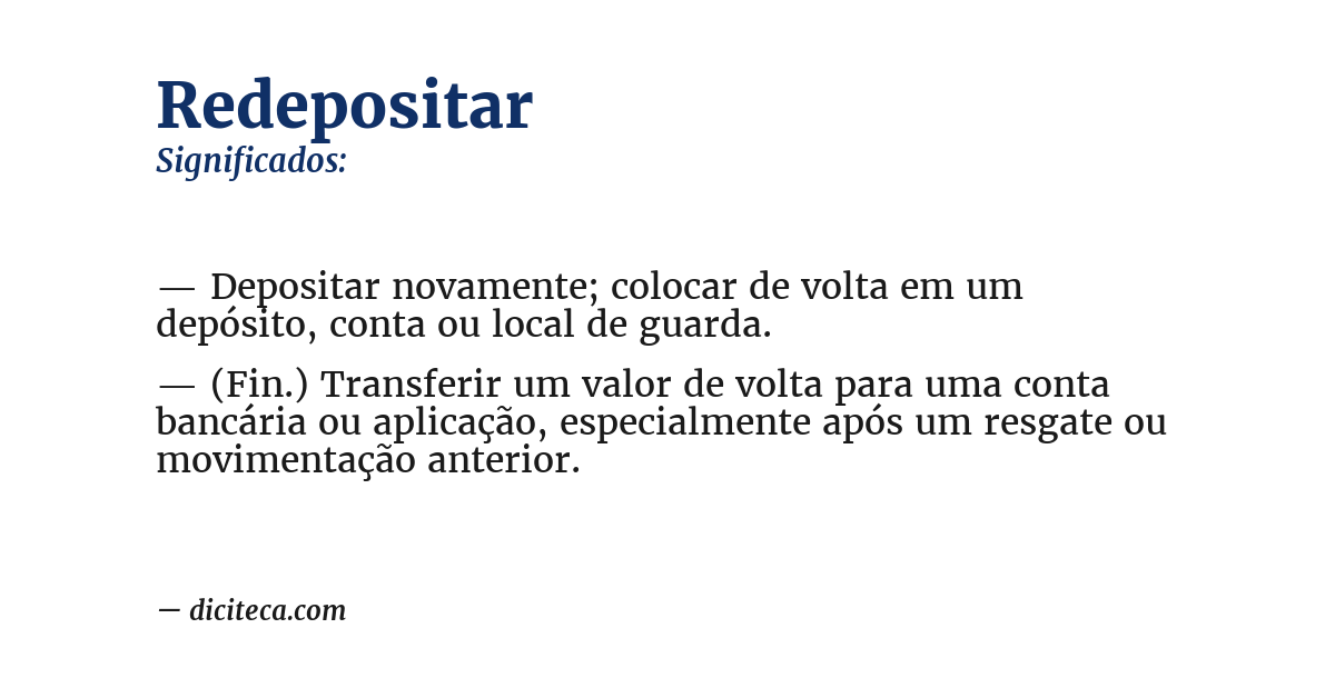 Significado de redepositar