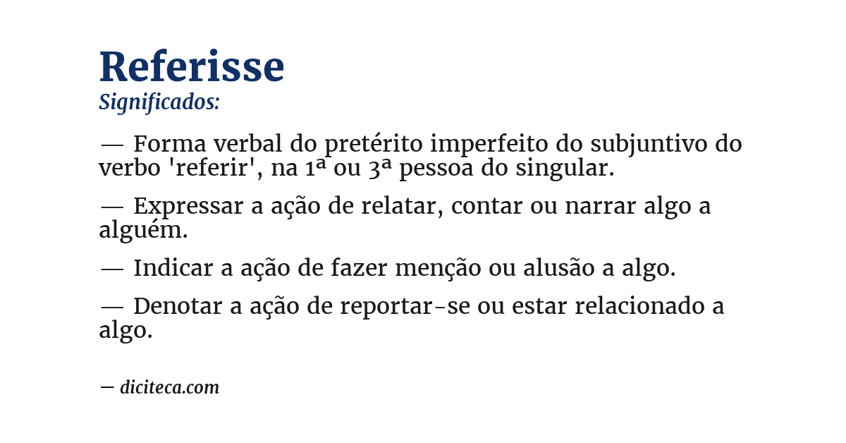 Significado de referisse