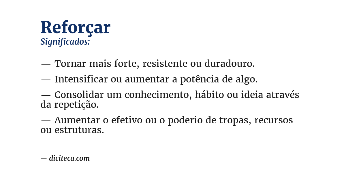 Significado de reforçar