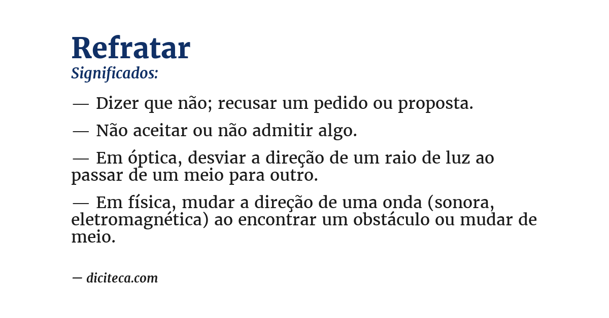 Significado de refratar
