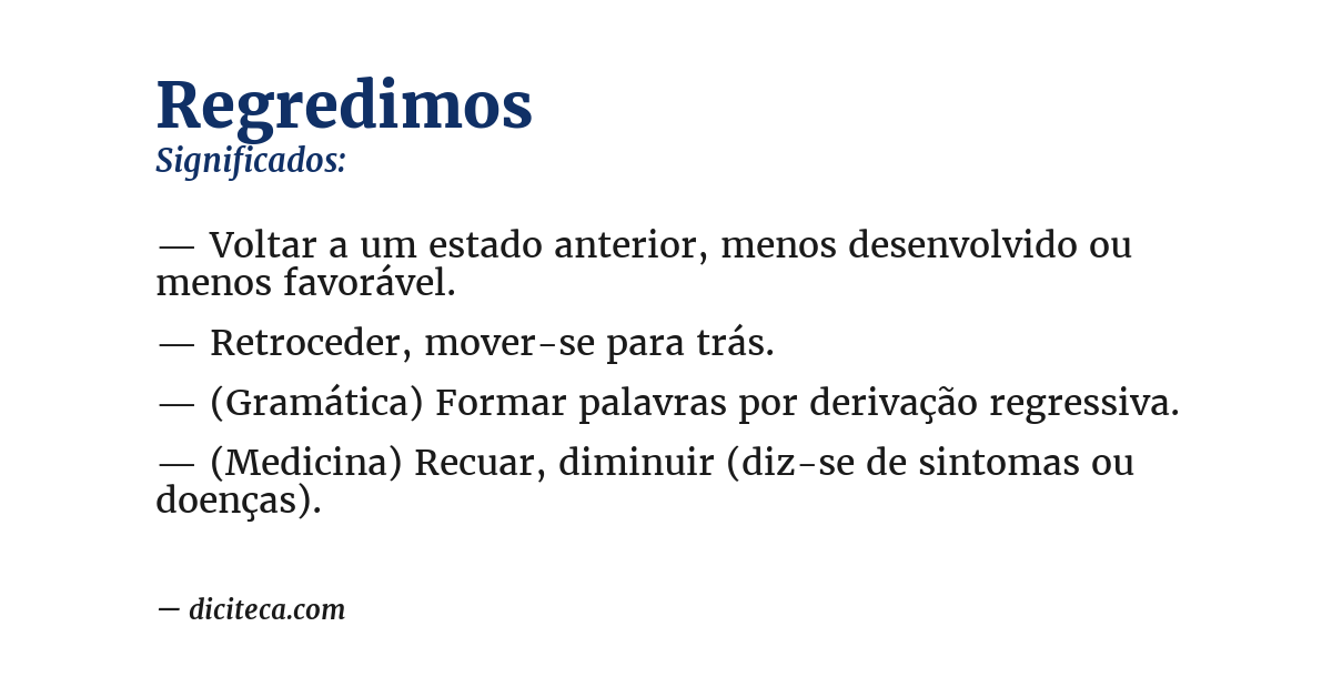 Significado de regredimos