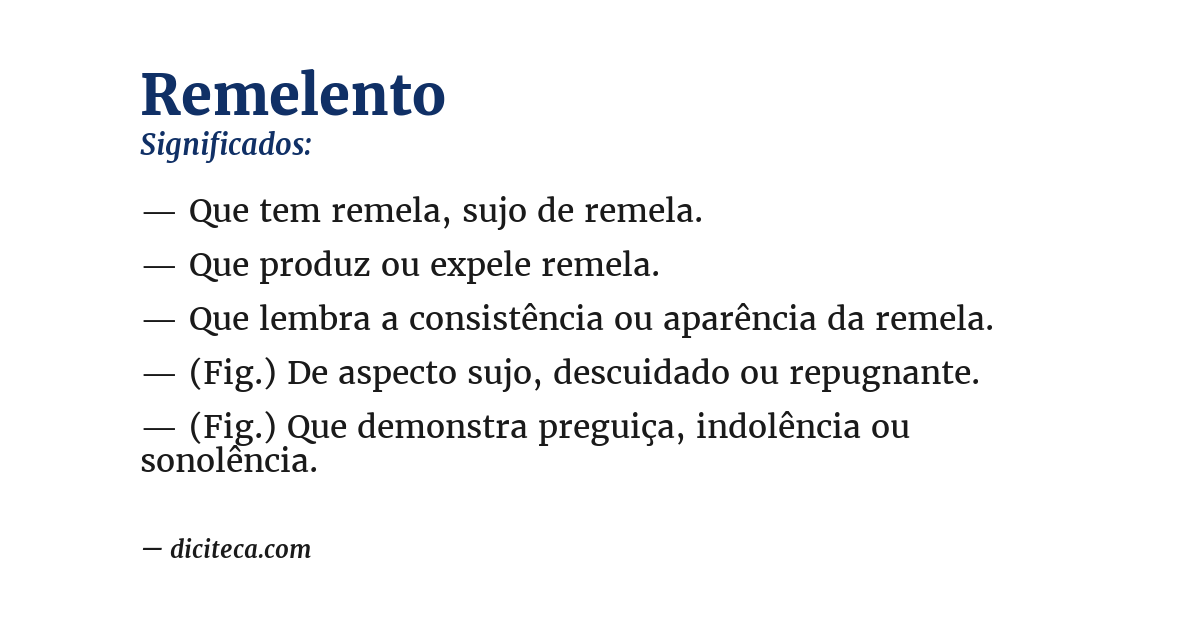 Significado de remelento