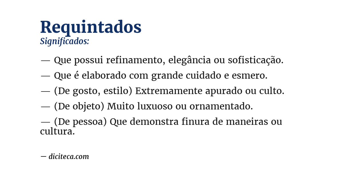 Significado de requintados