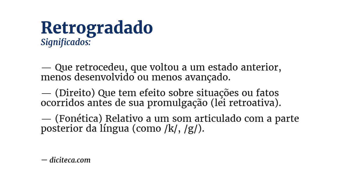 Significado de retrogradado