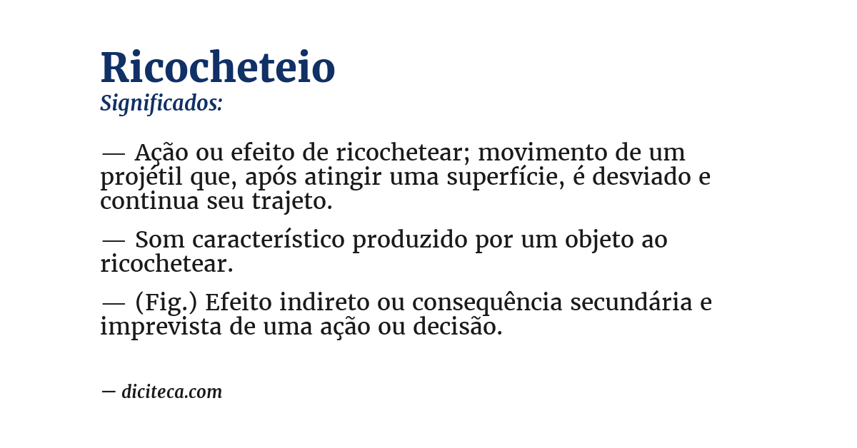Significado de ricocheteio