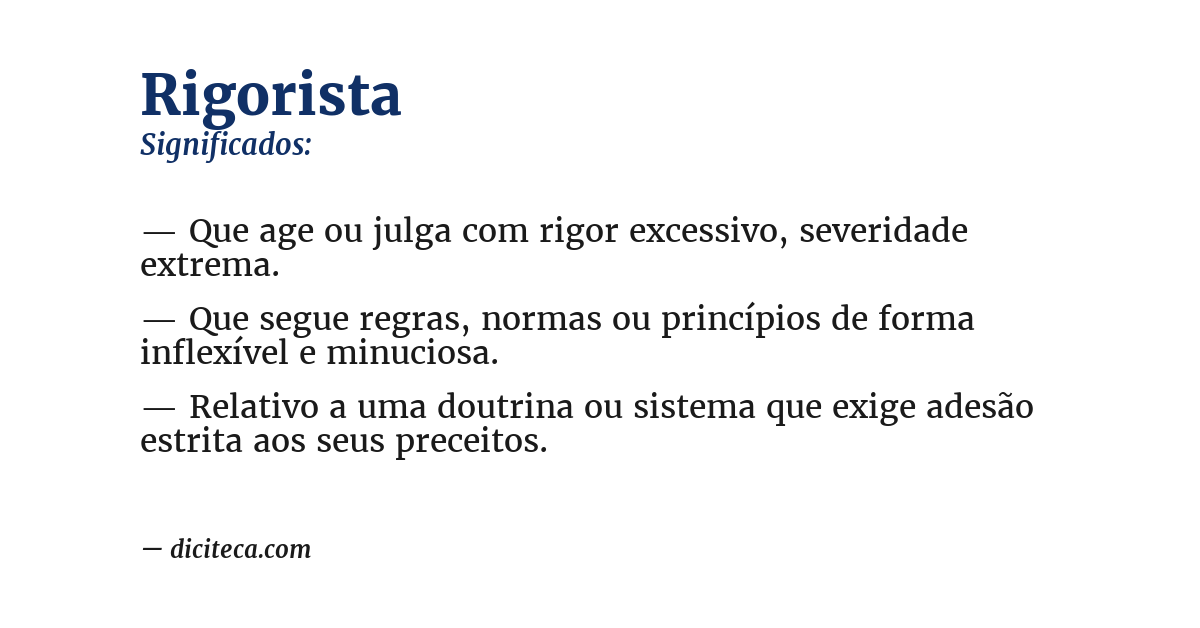 Significado de rigorista