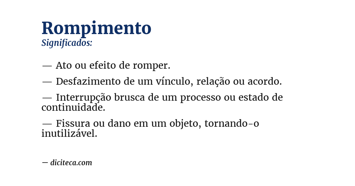 Significado de rompimento