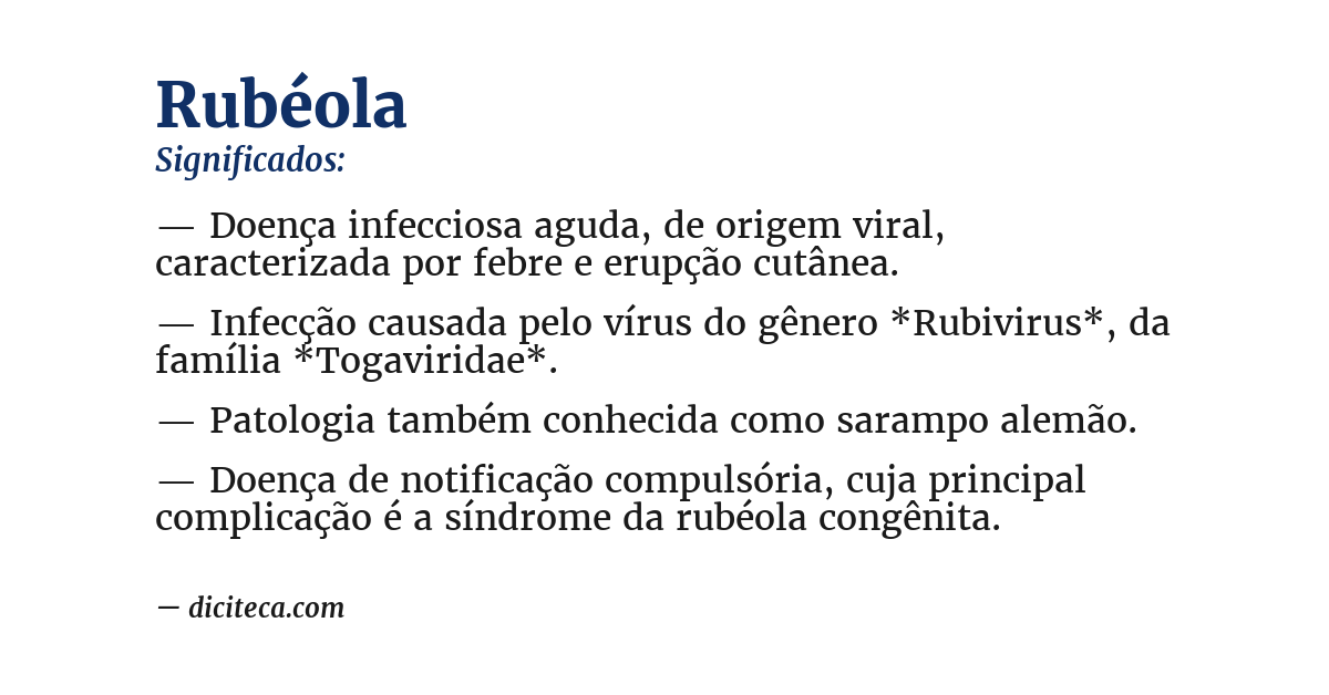 Significado de rubéola