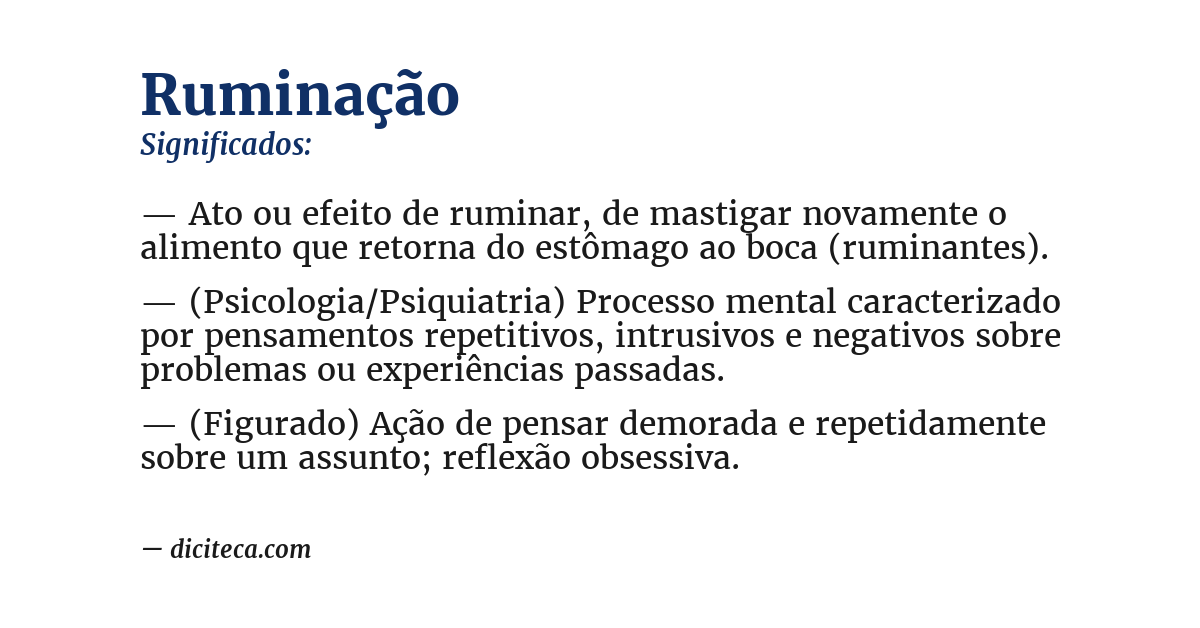 Significado de ruminação