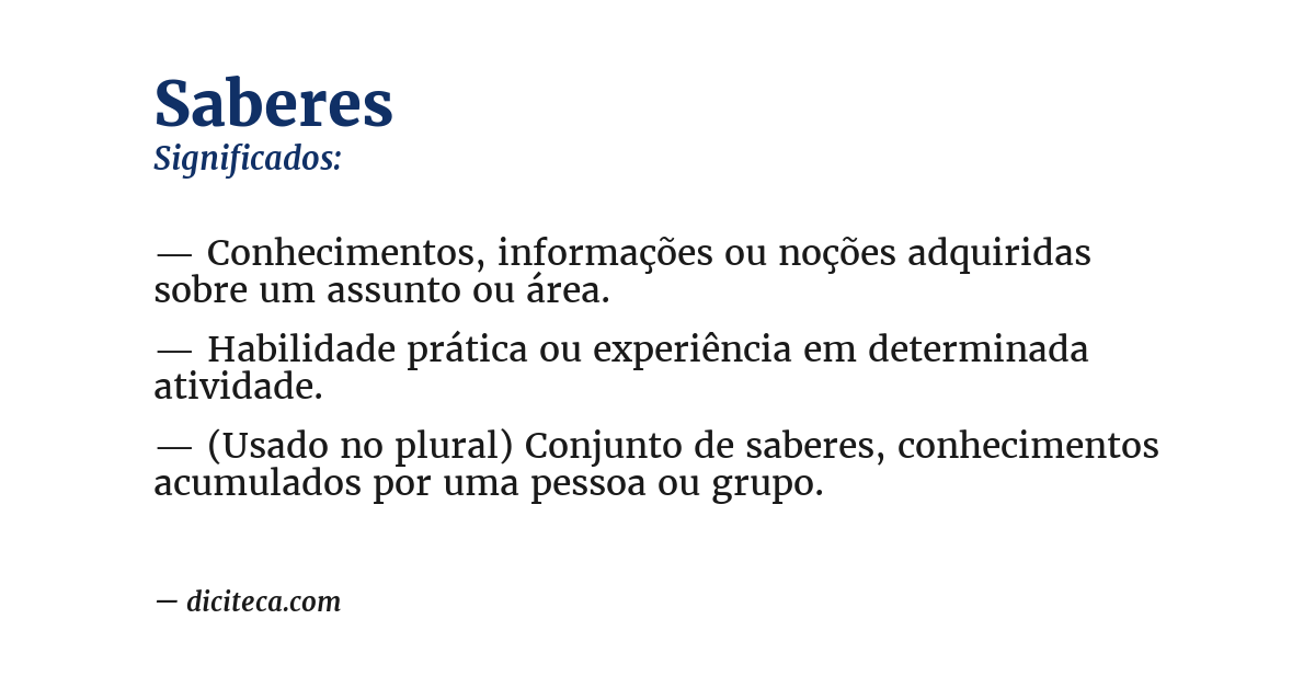 Significado de saberes