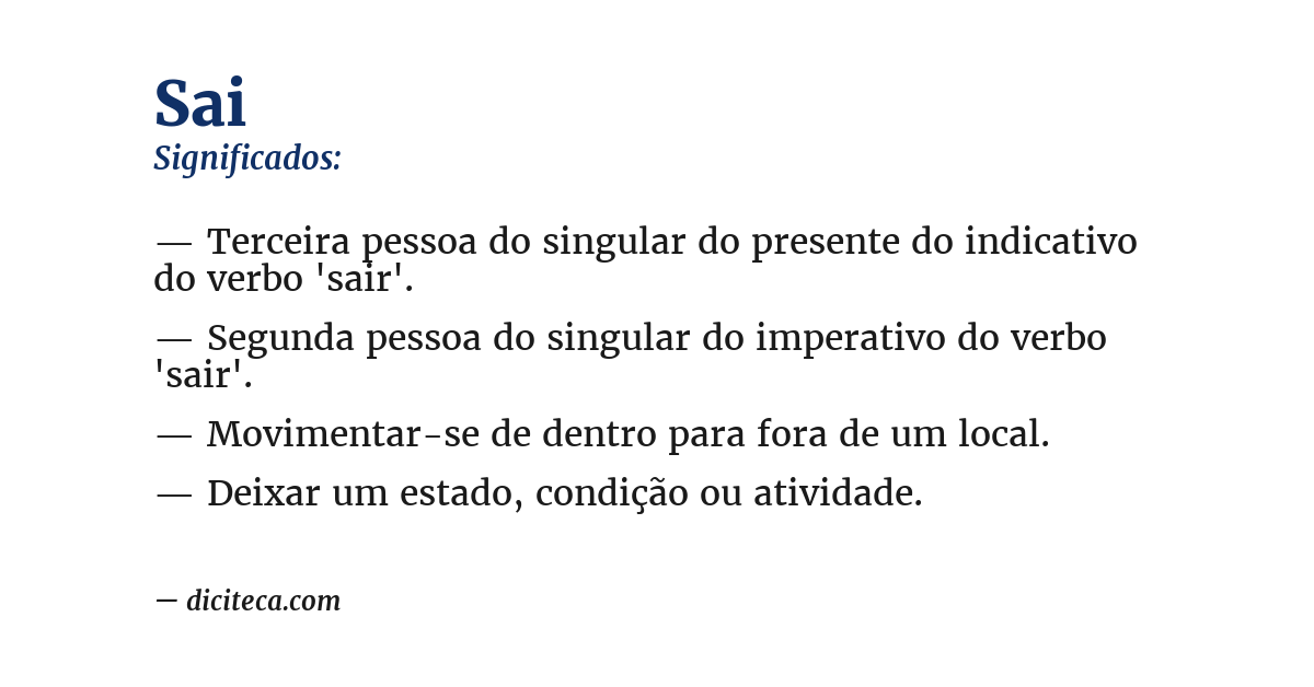 Significado de sai