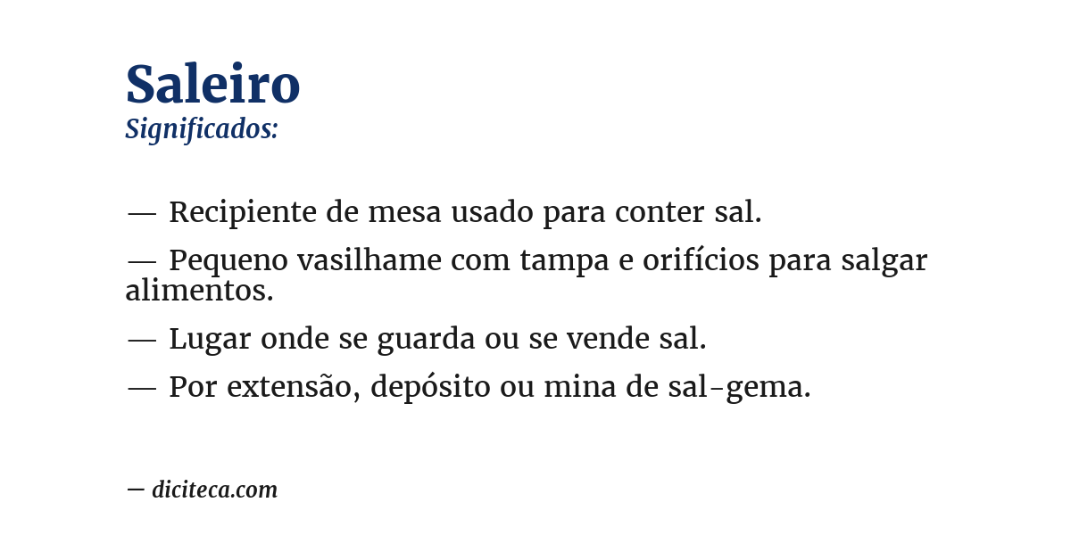 Significado de saleiro