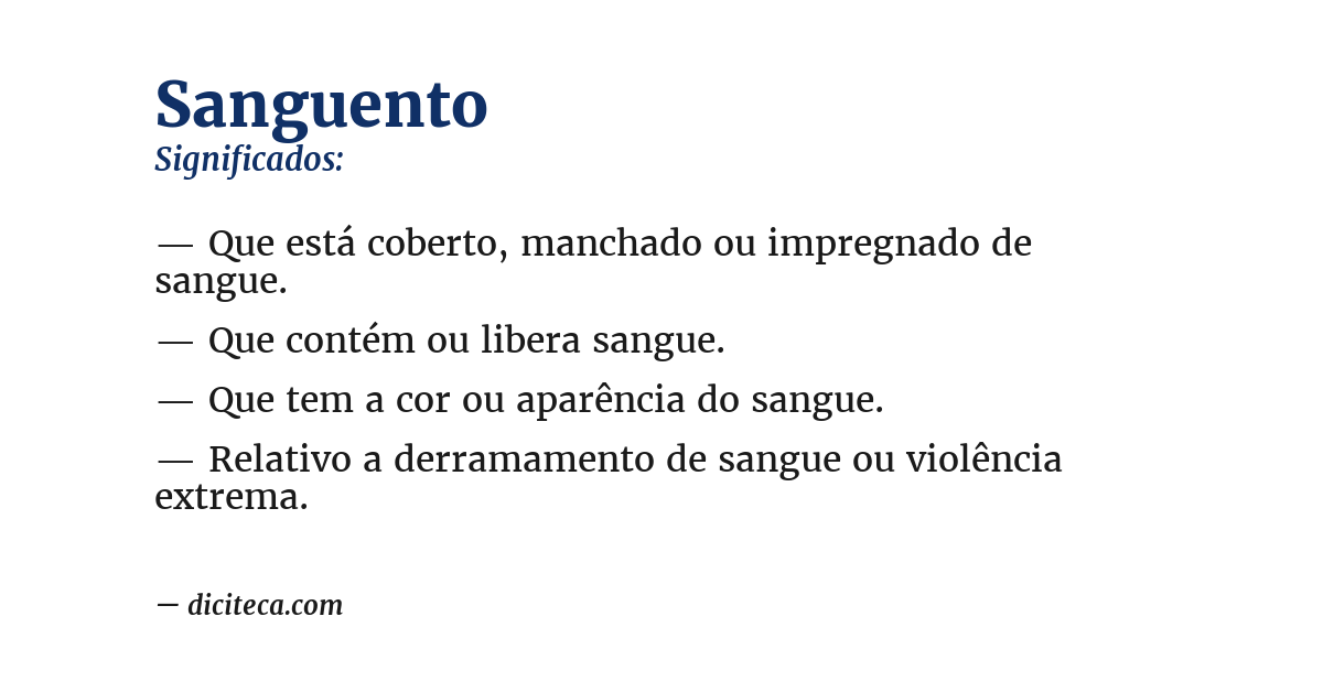 Significado de sanguento