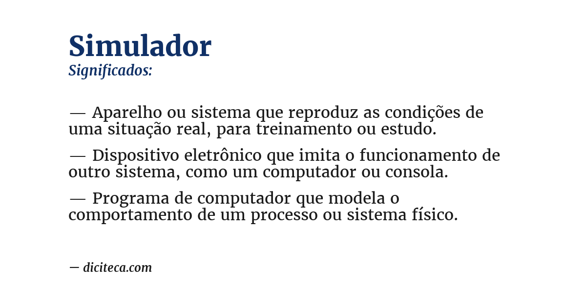Significado de simulador