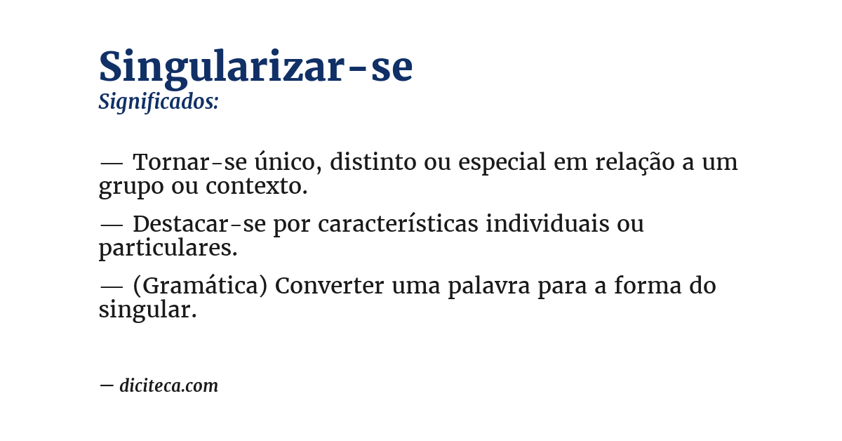 Significado de singularizar-se