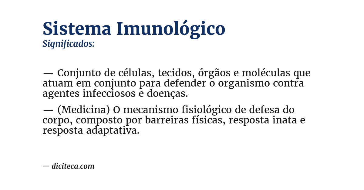 Significado de sistema imunológico
