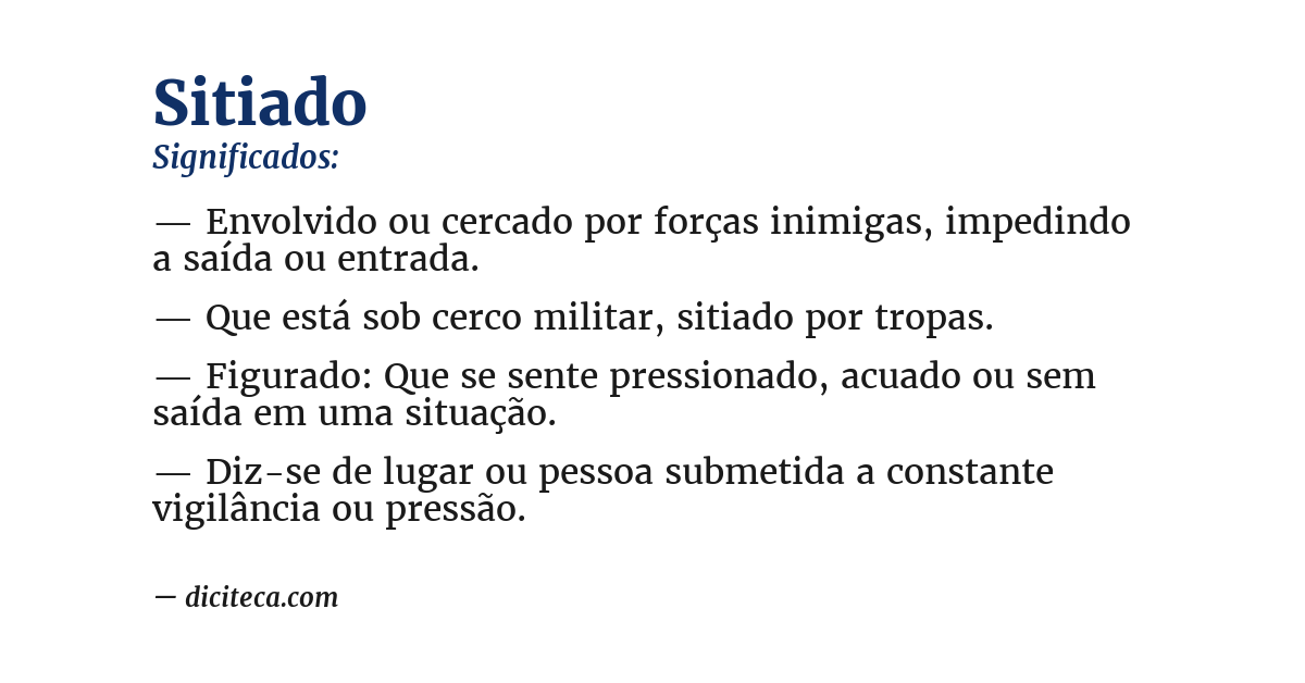 Significado de sitiado