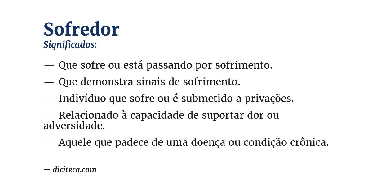 Significado de sofredor