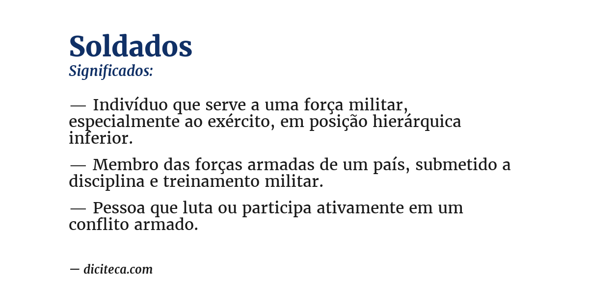 Significado de soldados