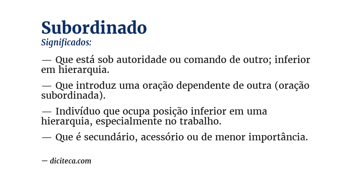 Significado de subordinado