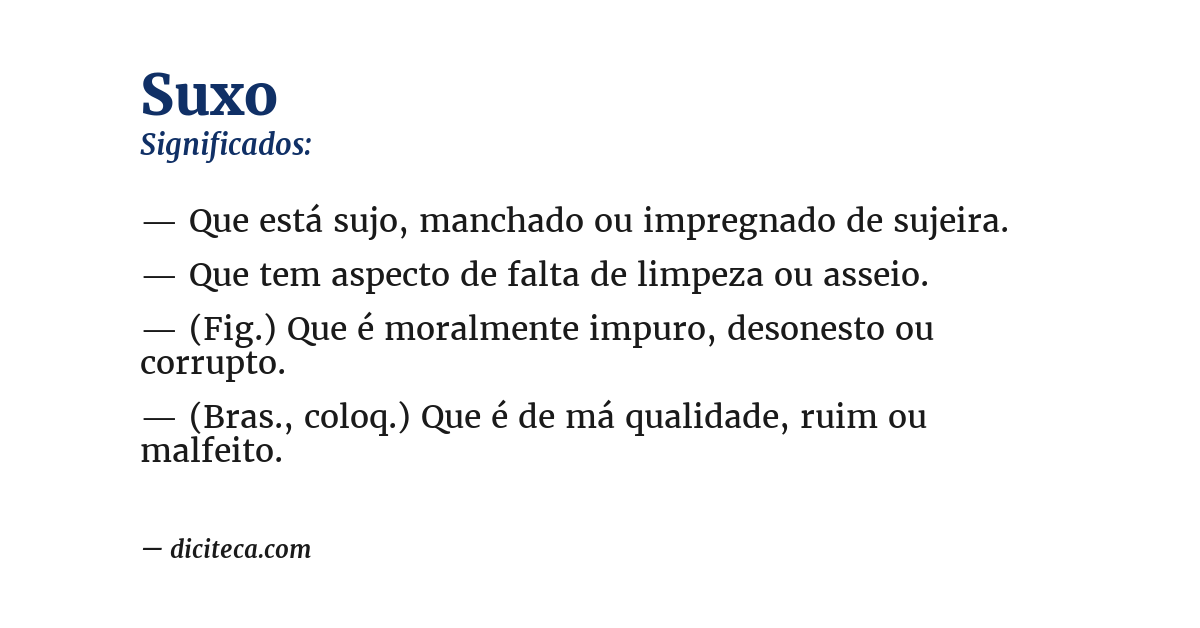 Significado de suxo