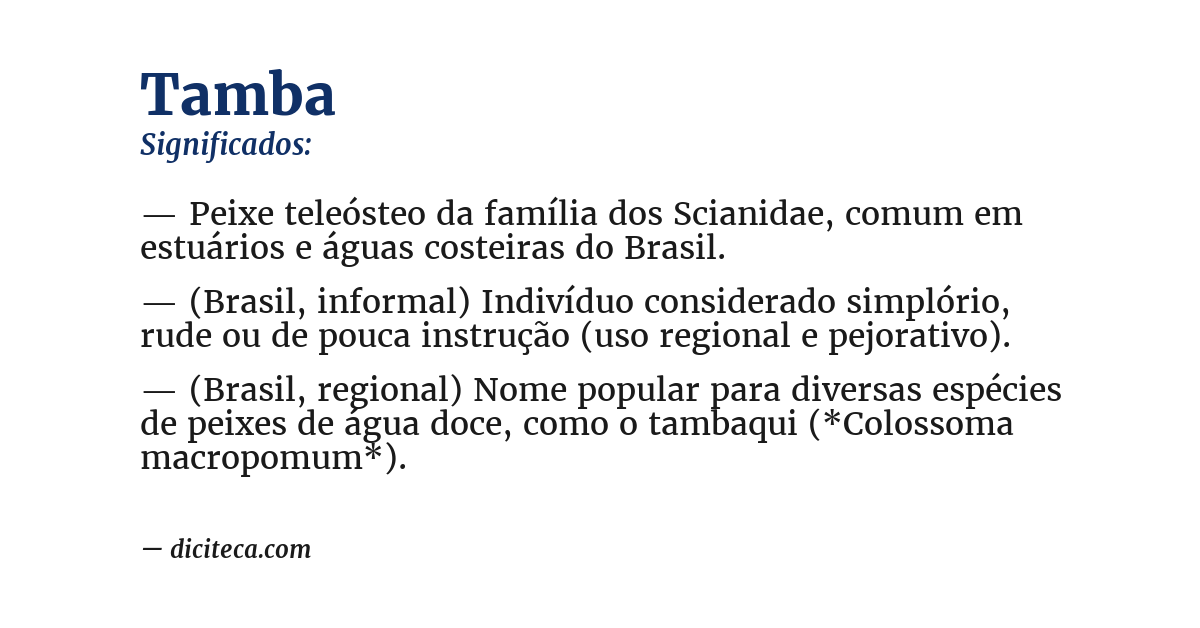 Significado de tamba