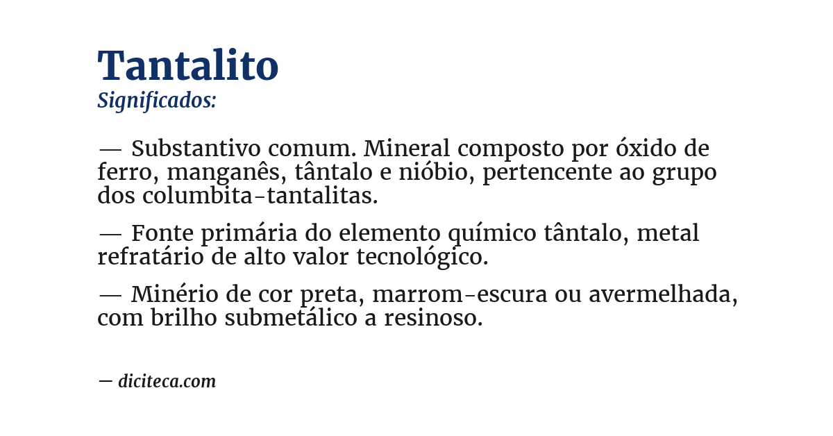 Significado de tantalito
