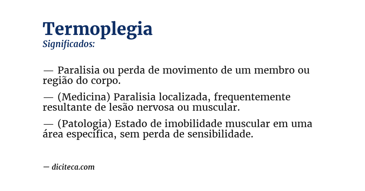 Significado de termoplegia