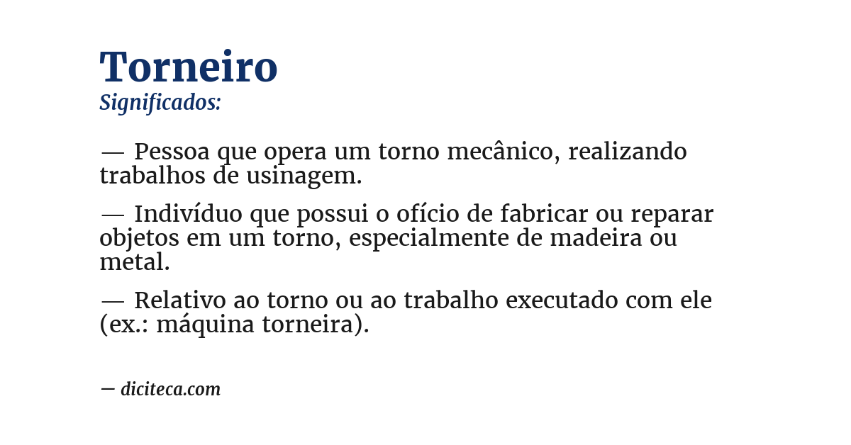 Significado de torneiro