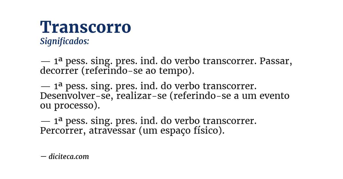 Significado de transcorro