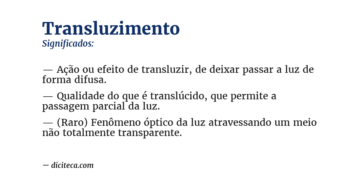 Significado de transluzimento