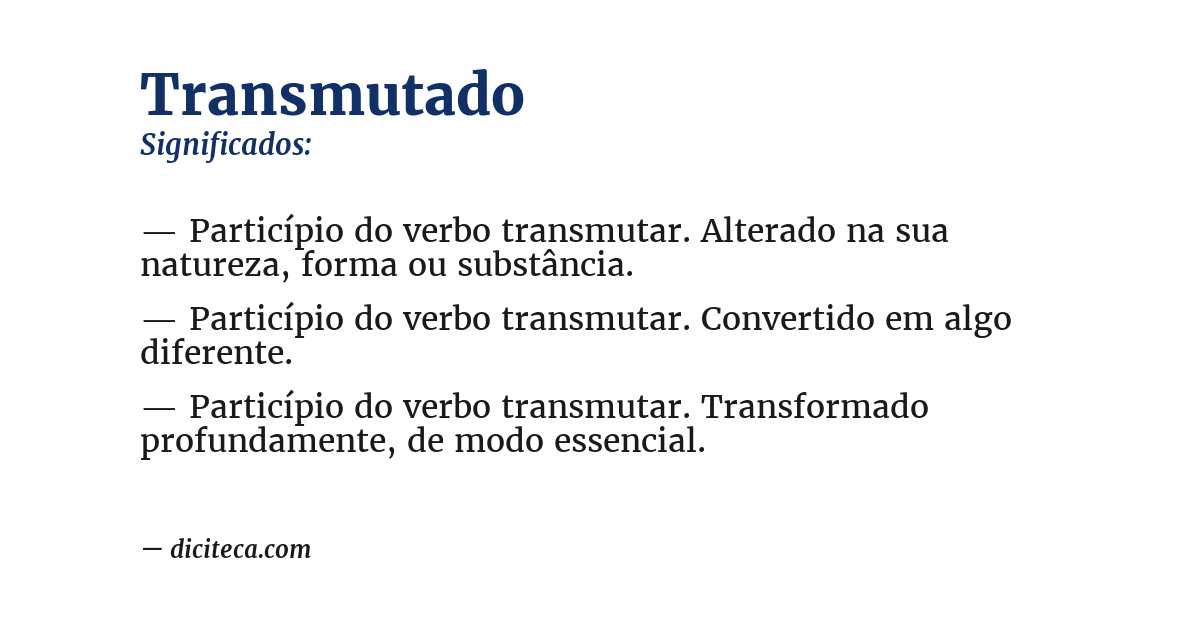 Significado de transmutado