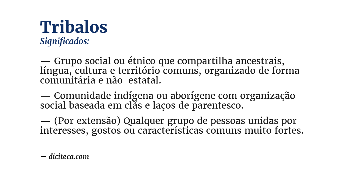 Significado de tribalos